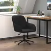 Image de vidaXL Chaise pivotante de bureau Noir Velours