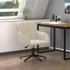 Image de vidaXL Chaise pivotante de bureau Crème Velours