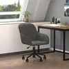 Image de vidaXL Chaise pivotante de bureau Gris foncé Velours