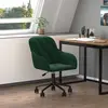 Image de vidaXL Chaise pivotante de bureau Vert foncé Velours