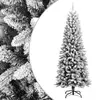 Image de vidaXL Sapin de Noël artificiel avec neige floquée 180 cm PVC et PE