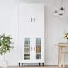 Image de vidaXL Buffet haut Blanc 69,5x34x180 cm Bois d'ingénierie