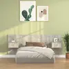 Image de vidaXL Tête de lit avec armoires Gris béton Bois d'ingénierie