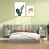 Image de vidaXL Tête de lit avec armoires sonoma gris Bois d'ingénierie