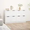 Image de vidaXL Buffets 2 pcs blanc 60x30x70 cm Bois d'ingénierie