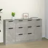 Image de vidaXL Ensemble de buffets 3 pcs Gris béton Bois d'ingénierie