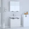 Image de vidaXL Meubles de salle de bain 2 pcs Blanc Bois d'ingénierie