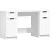 Image de vidaXL Bureau avec armoire latérale Blanc Bois d'ingénierie