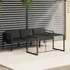 Image de vidaXL Salon de jardin 4 pcs avec coussins Aluminium Anthracite