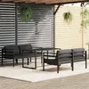 Image de vidaXL Salon de jardin 5 pcs avec coussins Aluminium Anthracite