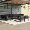 Image de vidaXL Salon de jardin 10 pcs avec coussins Aluminium Anthracite
