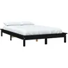 Image de vidaXL Cadre de lit sans matelas noir 160x200 cm bois massif