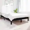Image de vidaXL Cadre de lit sans matelas noir 160x200 cm bois massif