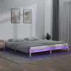 Image de vidaXL Cadre de lit à LED sans matelas 160x200 cm bois massif
