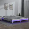 Image de vidaXL Cadre de lit à LED sans matelas blanc 160x200 cm bois massif
