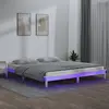 Image de vidaXL Cadre de lit à LED sans matelas blanc 180x200 cm bois massif