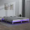 Image de vidaXL Cadre de lit à LED sans matelas blanc 200x200 cm bois massif