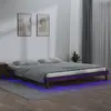 Image de vidaXL Cadre de lit à LED sans matelas 200x200 cm bois massif