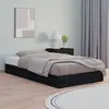 Image de vidaXL Cadre de lit sans matelas noir 75x190 cm bois massif