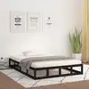 Image de vidaXL Cadre de lit sans matelas noir 160x200 cm bois massif