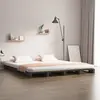 Image de vidaXL Lit de palette sans matelas gris bois massif
