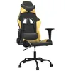 Image de vidaXL Chaise de jeu de massage Noir et doré Similicuir