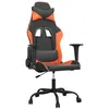 Image de vidaXL Chaise de jeu de massage Noir et orange Similicuir