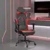 Image de vidaXL Chaise de jeu de massage avec repose-pied Noir&Rouge Similicuir