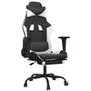 Image de vidaXL Chaise de jeu de massage avec repose-pied Noir&Blanc Similicuir