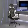 Image de vidaXL Chaise de jeu de massage avec repose-pied Noir&Blanc Similicuir