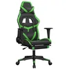 Image de vidaXL Chaise de jeu de massage avec repose-pied Noir&Vert Similicuir