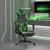 Image de vidaXL Chaise de jeu de massage avec repose-pied Noir&Vert Similicuir