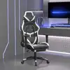 Image de vidaXL Chaise de jeu de massage avec repose-pied Noir&Blanc Similicuir