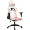 Image de vidaXL Chaise de jeu de massage avec repose-pied Blanc rose Similicuir