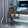 Image de vidaXL Chaise de jeu de massage Noir et orange Tissu
