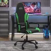 Image de vidaXL Chaise de jeu de massage Noir et vert Similicuir