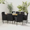 Image de vidaXL Ensemble à manger d'extérieur 9 pcs Résine tressée Noir