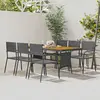Image de vidaXL Ensemble à manger d'extérieur 7 pcs Résine tressée Gris