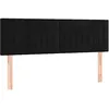 Image de SMARTGROUPSTORE BD Lot de 2 têtes de lit en velours Noir 72 x 5 x 78/88 cm