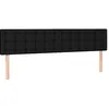 Image de vidaXL Lot de 2 têtes de lit rembourrées en tissu noir avec pieds en bois réglables 160 x 5 x 78/88 cm