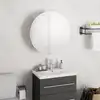 Image de vidaXL Armoire de salle de bain miroir rond et LED Blanc 40x40x17,5 cm