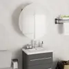 Image de vidaXL Armoire de salle de bain miroir rond et LED Noir 47x47x17,5 cm