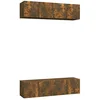 Image de vidaXL Meubles TV muraux 4 pcs Chêne fumé 60x30x30cm Bois d'ingénierie