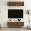 Image de vidaXL Meubles TV muraux 4 pcs Chêne fumé 60x30x30cm Bois d'ingénierie