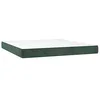 Image de vidaXL Matelas à ressorts ensachés en velours Vert foncé 160 x 200 x 20 cm