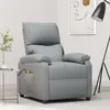 Image de vidaXL Fauteuil de massage Gris clair Tissu