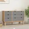 Image de vidaXL Commode OTTA marron et gris 111x43x73,5 cm bois de pin massif