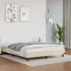 Image de vidaXL Cadre de lit sans matelas crème 140x190 cm similicuir