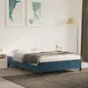Image de vidaXL Cadre de lit sans matelas bleu foncé 140x200 cm velours