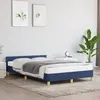 Image de vidaXL Cadre de lit avec tête de lit sans matelas bleu 120x200cm tissu